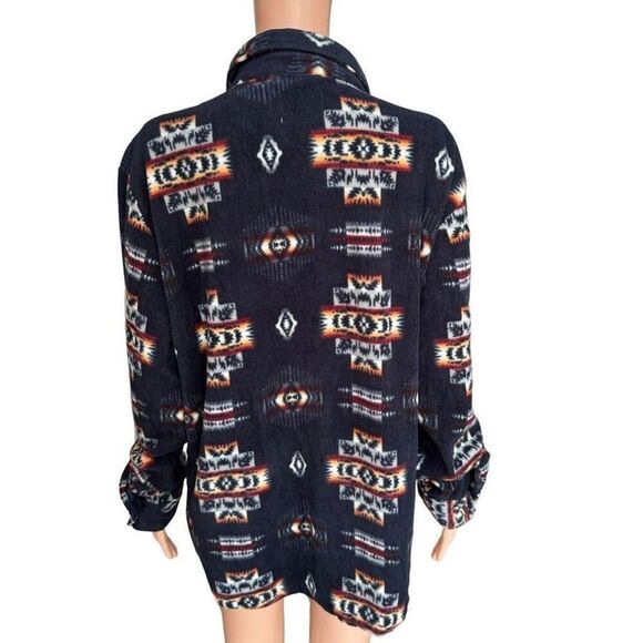 ✨Dixxon Flannel Co. Griffintown Aztec Men's Navy and White Fleece Sz L Shacket✨ - Picture 5 of 9